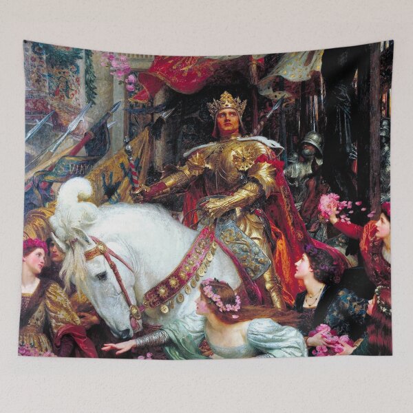 Aperçu de l'œuvre Les deux couronnes - Sir Frank Bernard Dicksee, chevalerie, les deux couronnes créée et vendue par TeeARTHY.