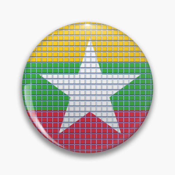 Item preview, Myanmar Flag Rounded - Squares Pixel  designed and sold by MoonElite.