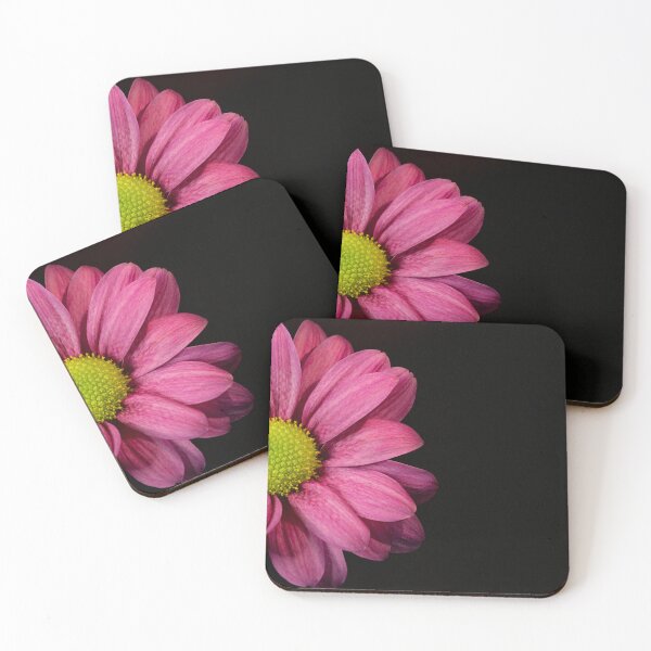 Item preview, Half Pink Daisy Flower on black Background designed and sold by RonelBroderick.