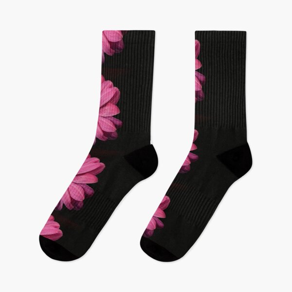 Item preview, Half Pink Daisy Flower on black Background designed and sold by RonelBroderick.