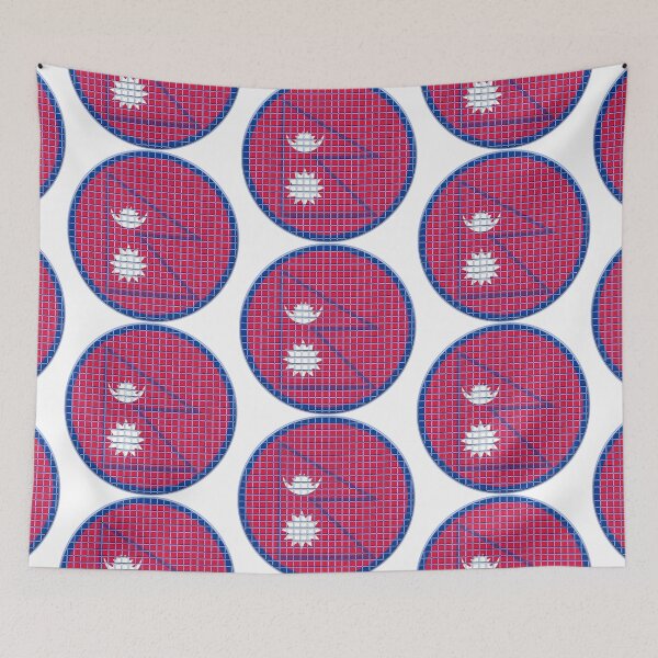 Item preview, Nepal Flag Rounded - Squares Pixel  designed and sold by MoonElite.