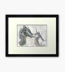 Dragon and Unicorn Framed Print