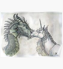 Dragon and Unicorn Poster