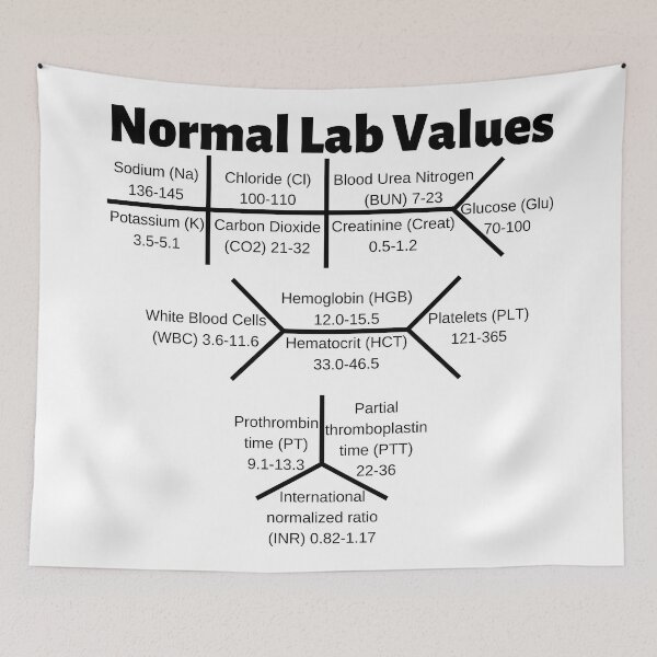 Item preview, Normal Lab Values Ranges Mini Chart designed and sold by Caregiverology.