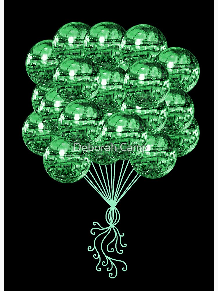 70's Groovy Green Disco Ball Balloons Art Board Print for Sale by Deborah  Camp
