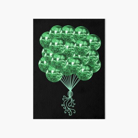 70's Groovy Green Disco Ball Balloons Art Board Print for Sale by Deborah  Camp