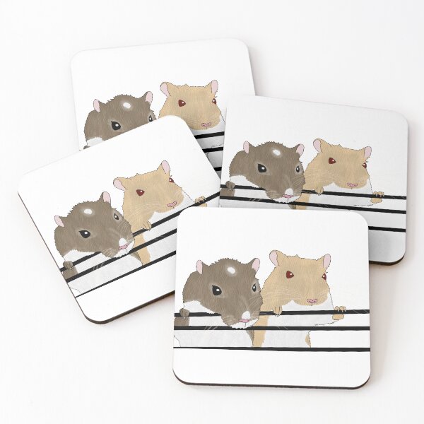 Item preview, Two cute gerbils holding on to cage bars designed and sold by Becky-Marie.