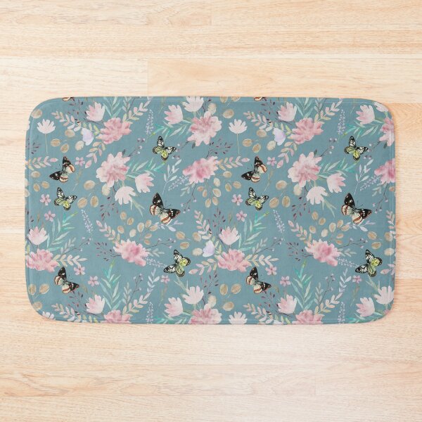 Item preview, Cute watercolor seamless pattern with pastel flowers, turquoise variation  designed and sold by Robusta87.