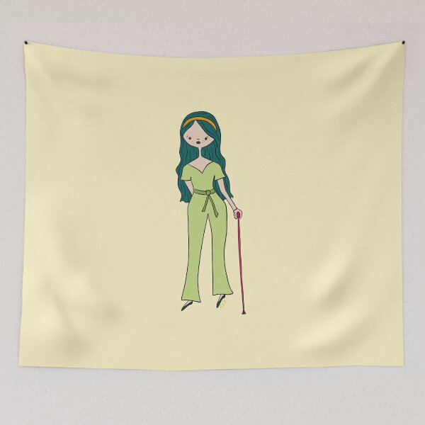Item preview, Cute Girl With Cane (yellow) designed and sold by misslovelymess.