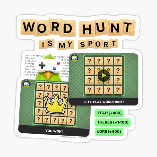 word-hunt-sticker-for-sale-by-gamepigeonfan-redbubble