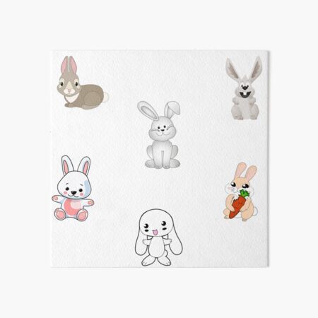 "Rabbit sticker pack " Art Board Print by PaulGoldStore | Redbubble