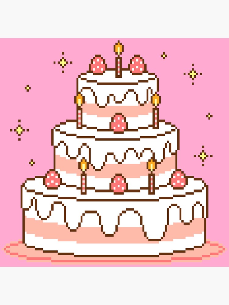 Strawberry Cake Pixel Art, HD Png Download - vhv