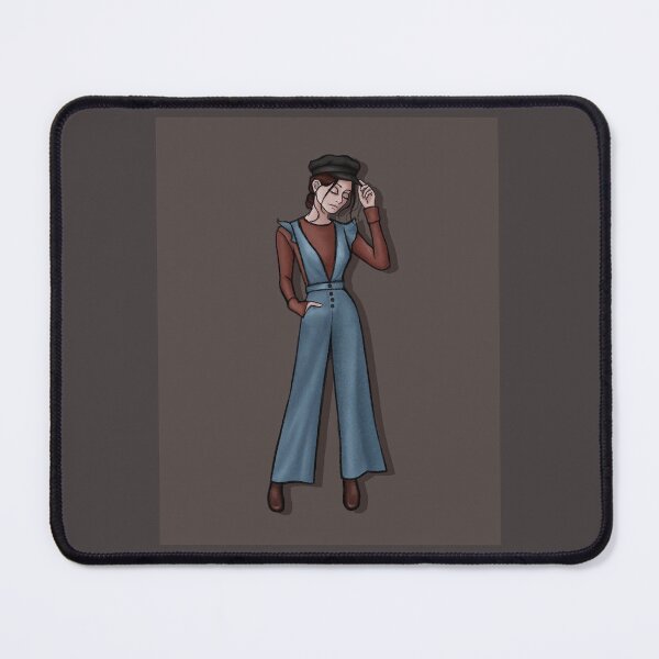 Item preview, Girl in overalls and newsboy cap designed and sold by Brokeartisttt.
