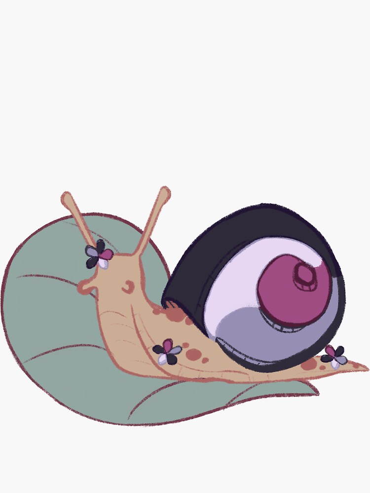"Pride Asexual Flag Snail Dark" Sticker for Sale by Kiwilium Redbubble