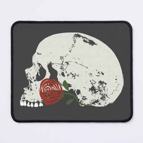 Item preview, Skull with red rose in crackle pattern. designed and sold by RawSunArt.