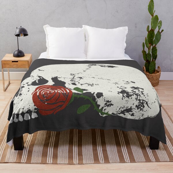 Item preview, Skull with red rose in crackle pattern. designed and sold by RawSunArt.