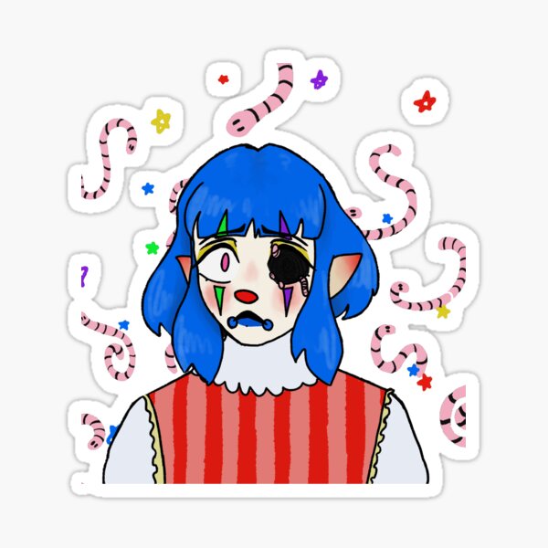 wormy clown girl Sticker