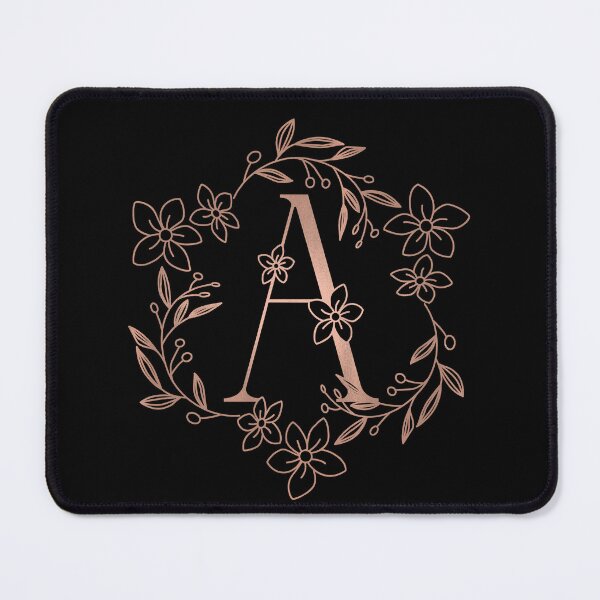 Item preview, Cute Rose Gold Floral Monogram A designed and sold by ModernStyleBoho.