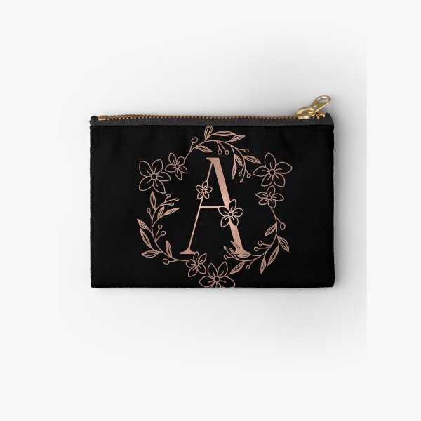Item preview, Cute Rose Gold Floral Monogram A designed and sold by ModernStyleBoho.