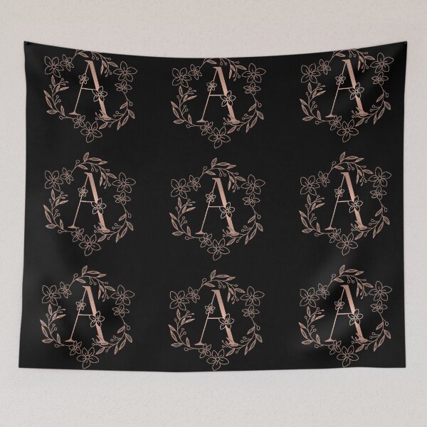 Item preview, Cute Rose Gold Floral Monogram A designed and sold by ModernStyleBoho.