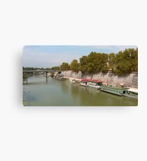 Houseboats on the Tiber Canvas Print