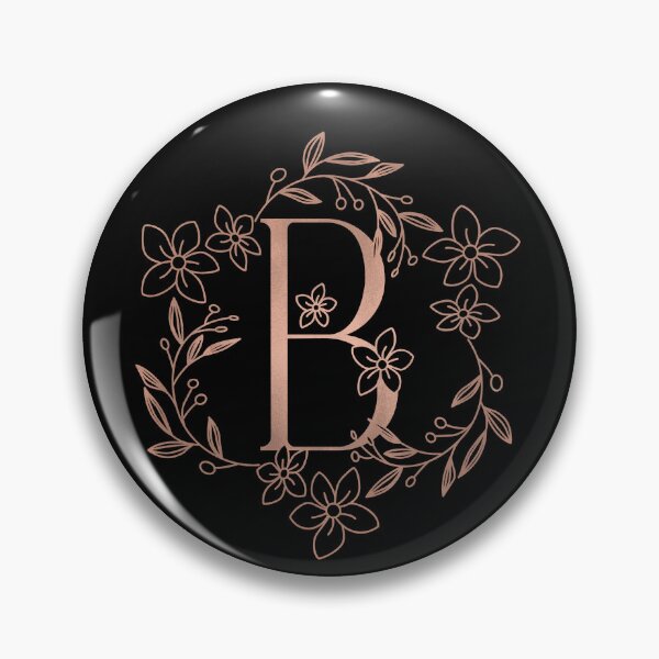 Item preview, Cute Rose Gold Floral Monogram B designed and sold by ModernStyleBoho.