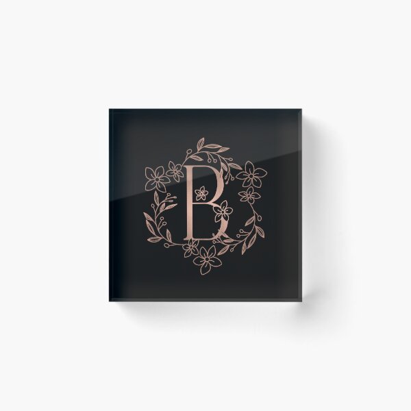 Item preview, Cute Rose Gold Floral Monogram B designed and sold by ModernStyleBoho.