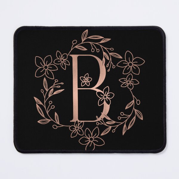Item preview, Cute Rose Gold Floral Monogram B designed and sold by ModernStyleBoho.