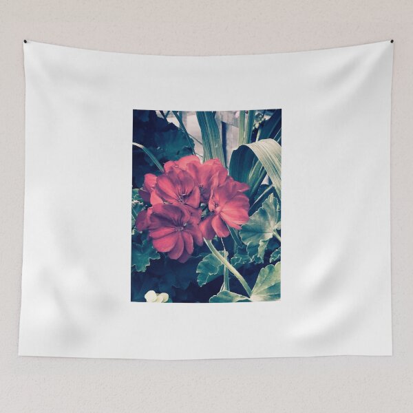 Item preview, aesthetic ethereal vintage photography of red flower green leaves designed and sold by sielexis.