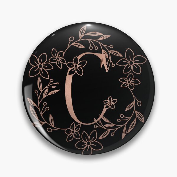 Item preview, Cute Rose Gold Floral Monogram C designed and sold by ModernStyleBoho.