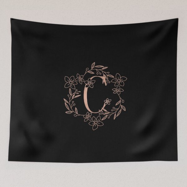 Item preview, Cute Rose Gold Floral Monogram C designed and sold by ModernStyleBoho.