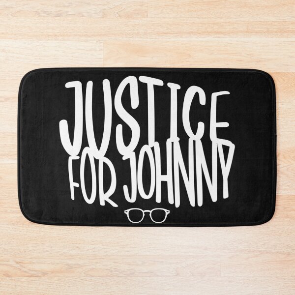 Item preview, Justice for Johnny simple wavy text with a little icon of Depp’s signature Lemtosh Glasses. designed and sold by MunsyArt.