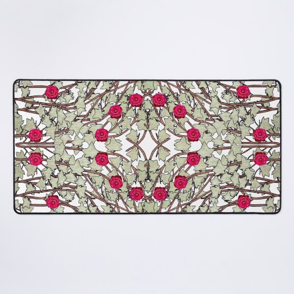 Item preview, Roses, Ivy leaves, and Vines on Blank Background, Kaleidoscope art pattern designed and sold by HBBArtShop.