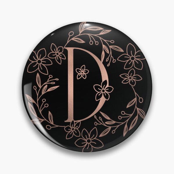 Item preview, Cute Rose Gold Floral Monogram D designed and sold by ModernStyleBoho.
