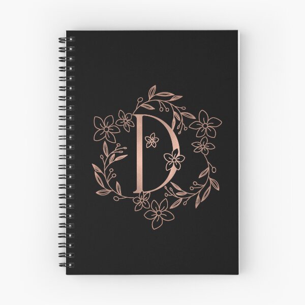 Item preview, Cute Rose Gold Floral Monogram D designed and sold by ModernStyleBoho.