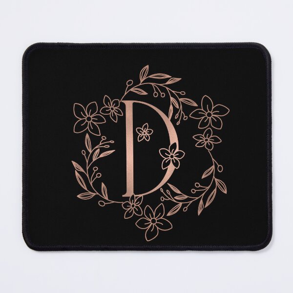 Item preview, Cute Rose Gold Floral Monogram D designed and sold by ModernStyleBoho.