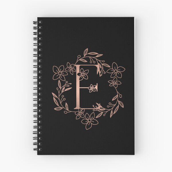 Item preview, Cute Rose Gold Floral Monogram E designed and sold by ModernStyleBoho.