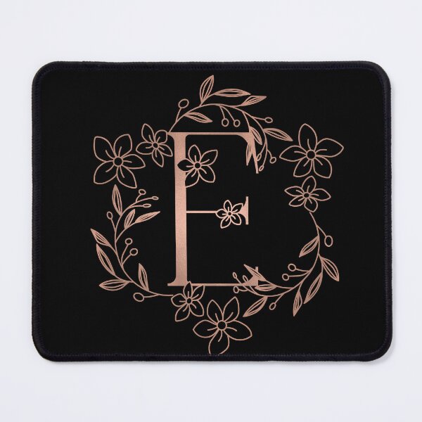 Item preview, Cute Rose Gold Floral Monogram E designed and sold by ModernStyleBoho.