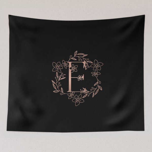 Item preview, Cute Rose Gold Floral Monogram E designed and sold by ModernStyleBoho.