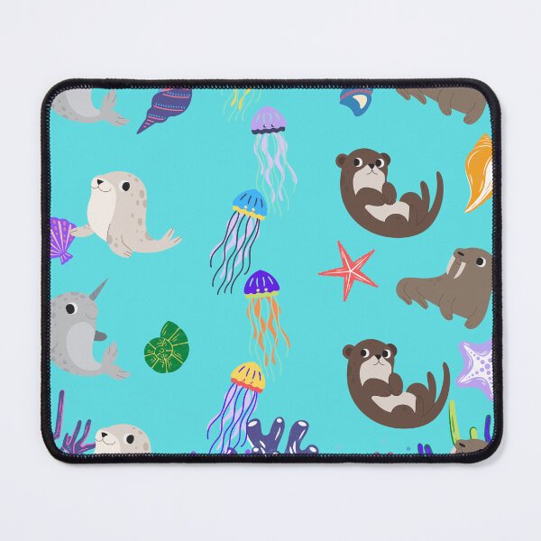 Item preview, Cartoon Sea Creature Pattern! Adorable cartoon narwals, otters, seals, walrus and more for children.  designed and sold by IndranyxDesigns.
