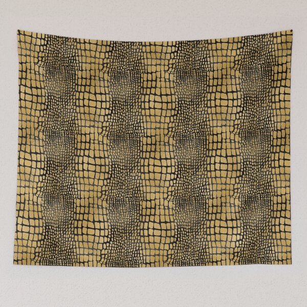 Item preview, Black And Gold Snake Animal Print Seamless Pattern designed and sold by delikedesign.
