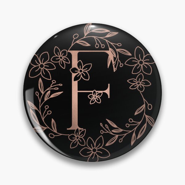 Item preview, Cute Rose Gold Floral Monogram F designed and sold by ModernStyleBoho.