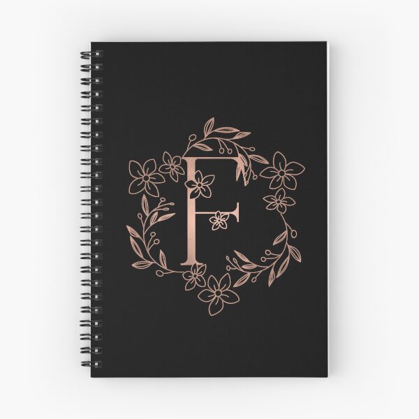 Item preview, Cute Rose Gold Floral Monogram F designed and sold by ModernStyleBoho.