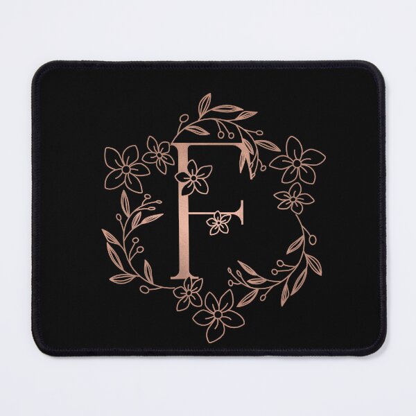 Item preview, Cute Rose Gold Floral Monogram F designed and sold by ModernStyleBoho.