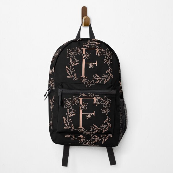 Item preview, Cute Rose Gold Floral Monogram F designed and sold by ModernStyleBoho.