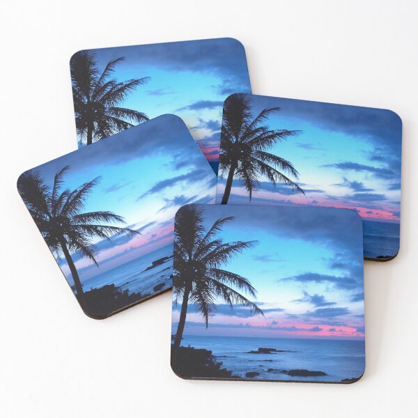 Item preview, Tropical Island Pretty Pink Blue Sunset Landscape designed and sold by LC Graphic Design Studio.