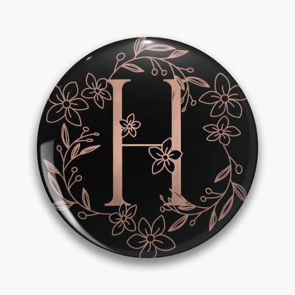 Item preview, Cute Rose Gold Floral Monogram H designed and sold by ModernStyleBoho.