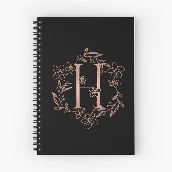 Item preview, Cute Rose Gold Floral Monogram H designed and sold by ModernStyleBoho.
