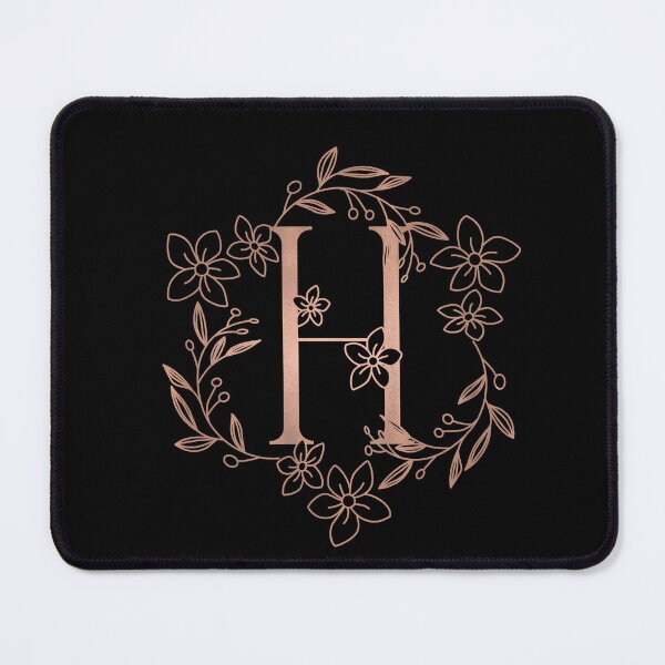 Item preview, Cute Rose Gold Floral Monogram H designed and sold by ModernStyleBoho.