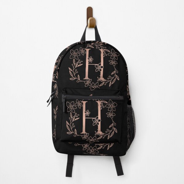 Item preview, Cute Rose Gold Floral Monogram H designed and sold by ModernStyleBoho.